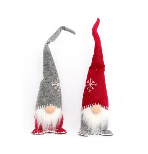 Nordic inspired standing gonk decorations with traditional cute button noses and long faux beards.