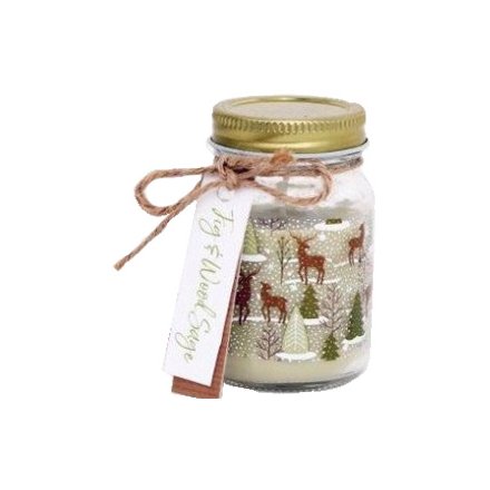 Fig & Wood Sage Scented Mason Candle 