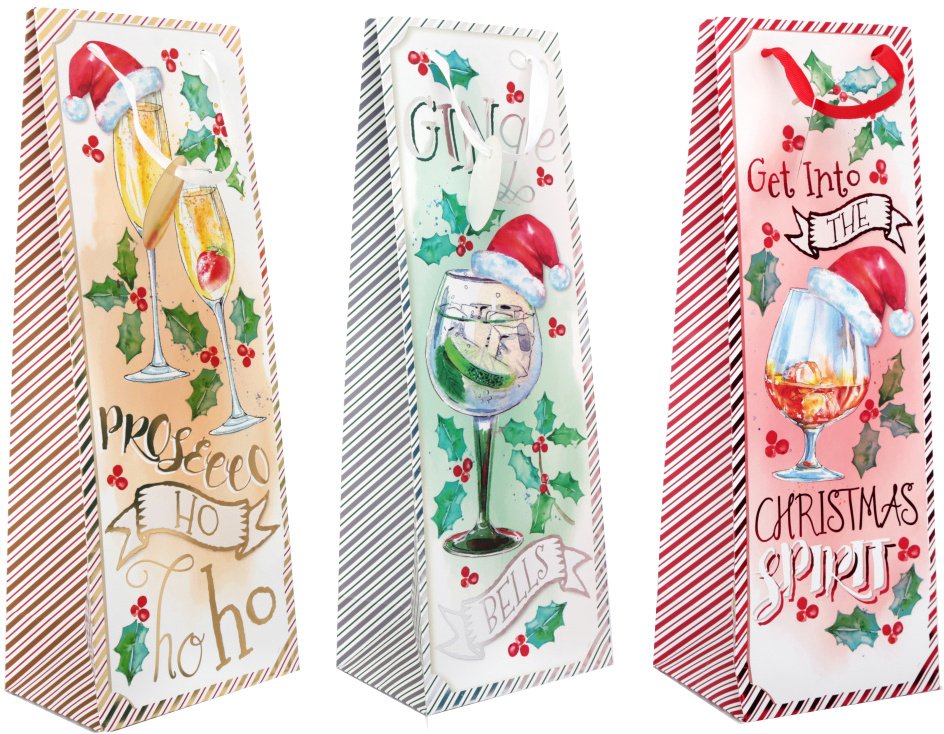 christmas double bottle bags