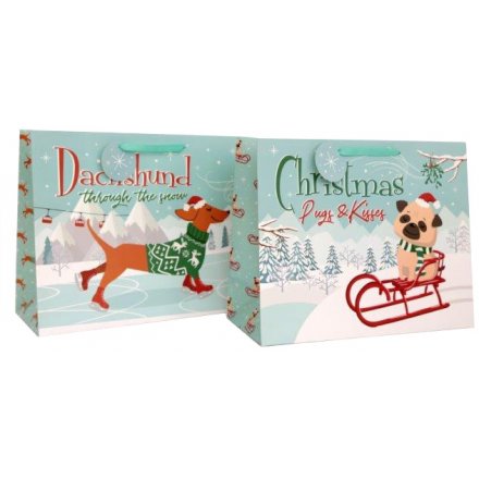 Dachshund Through The Snow - Large Gift Bags