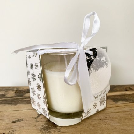 beautifully packaged within a Snowflake scattered display box and labelled with a Snowglobe shaped tag 