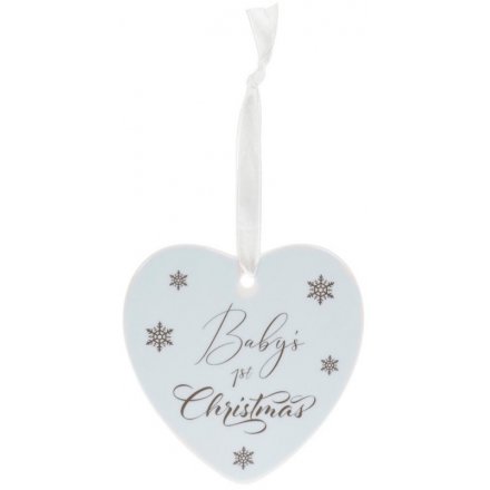 Blue Baby's First Christmas Heart Hanger 