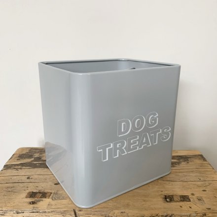 Grey dog treat tin hotsell