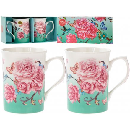 Set of 2 Mugs, Oriental Blossom