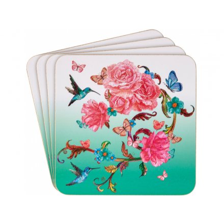 Coasters Set, Oriental Blossom