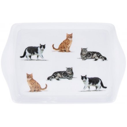 Printed Cat Serving Tray Small 21cm