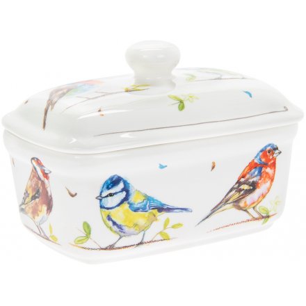 Butter Dish, Country Birds