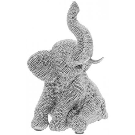 Sitting Elephant Bling Figure, 27cm