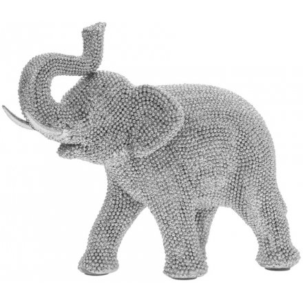 Standing Elephant Bling Figure, 15cm