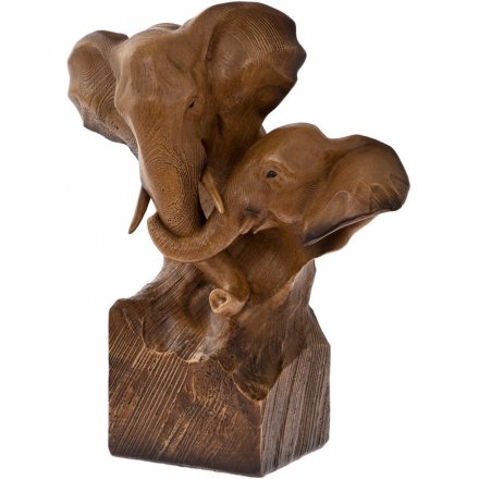 Animal Kingdom Wooden Elephant Bust 
