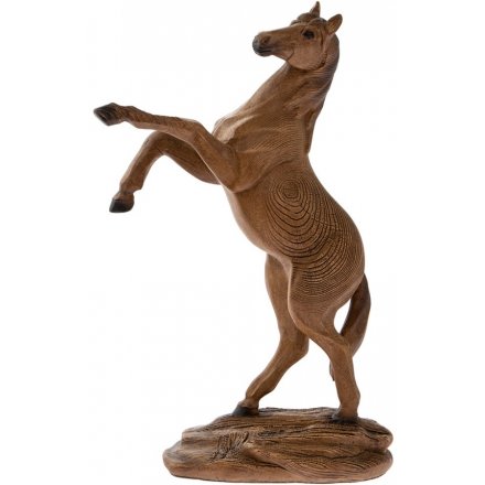 Animal Kingdom Wooden Rearing Horse Figure