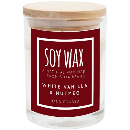 White Vanilla & Nutmeg Soy Wax Candle - Small 
