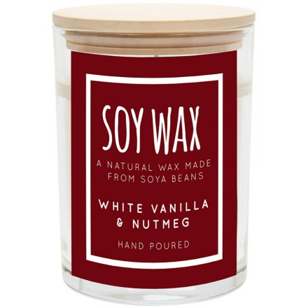 White Vanilla & Nutmeg Soy Wax Candle - Large 