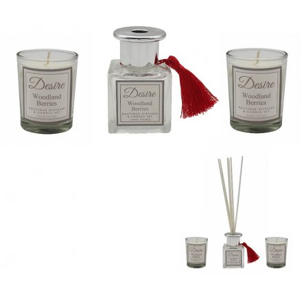 Desire Boutique Diffuser & Candle Set - Woodland Berries 