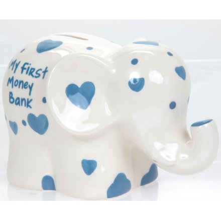 Blue Elephant Money Box