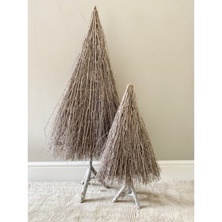 A large collection of grey toned twigs make up this beautifully rustic inspired tree 