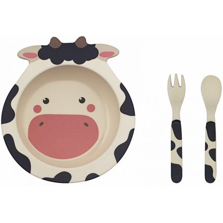 Cow Bamboo Eco Eating Set 