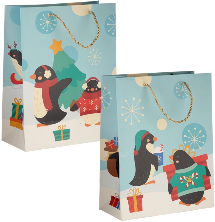 Large Christmas Penguins Gift Bags 45896 Christmas / Gift Bags