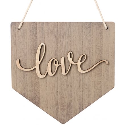 Wooden Hanging Love Plaque