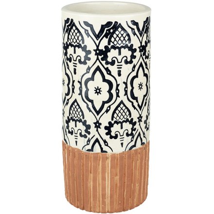 Decorated Stoneware Vase