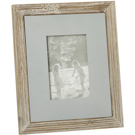 Natural and Grey Block Frame, 28cm  