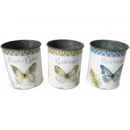 Butterfly Printed Set of Pots 