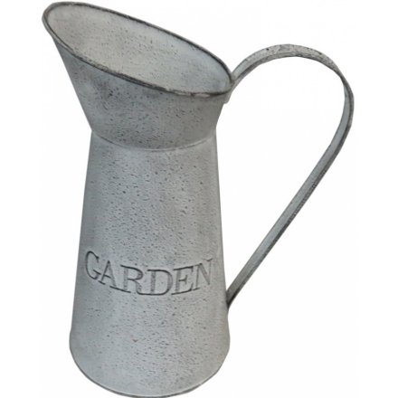 Distressed Metal Garden Jug 28cm