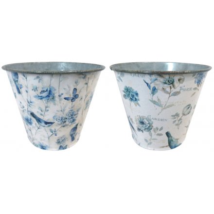 Blue Bird & Butterfly Vases 
