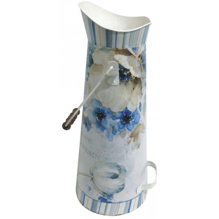 Blue Flower Printed Vase 18.5cm
