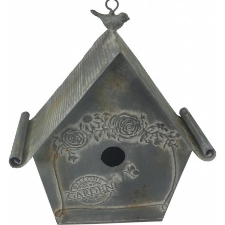 Curved Roof Metal Bird House 