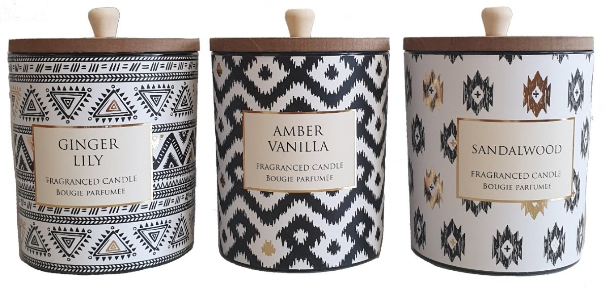 AZ0060 / Modern Aztec Candle Pots, 3asst 10cm 45988 Homeware