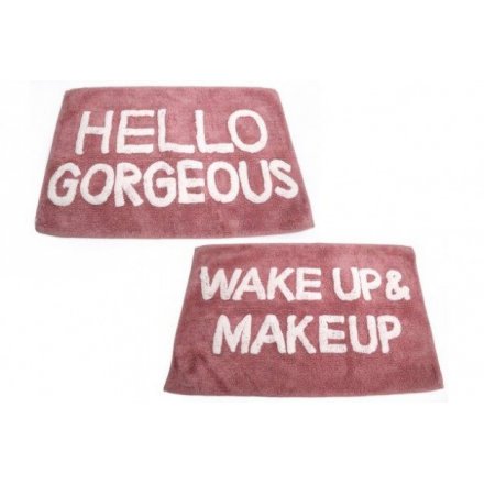 Wake up & Make up with this fabulous mix of pink toned bath mats 