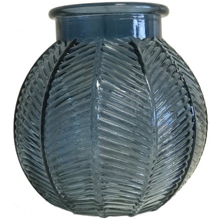  A small decorative glass bowl featuring a bubble shape and ridged decal 