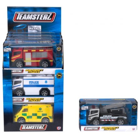 Teamsterz Emergency Vehicle Toys, 4 Assorted