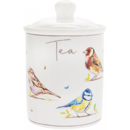 Garden Birds Ceramic Canister - Tea 