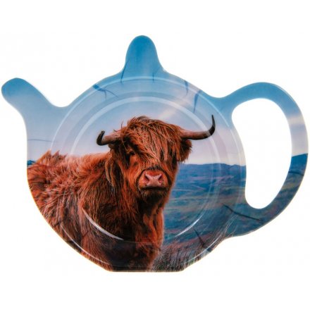 Grazing Highland Cow Teabag Tidy 