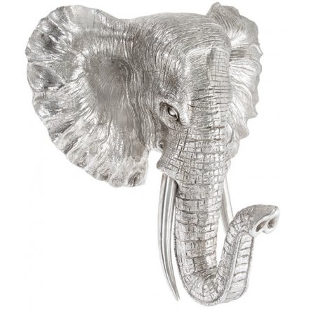 Extra Large Silver Elephant Bust 