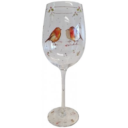 this elegantly decorated glass will be sure to add a festive winter touch to any toast 