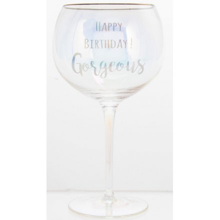Happy Birthday Gin Glass