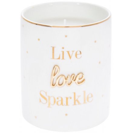 'Live Love Sparkle' Oh So Candle Pot 
