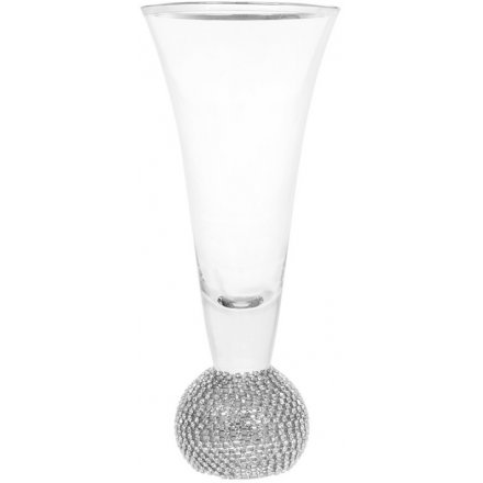 A luxe themed Stemless Flute Glass featuring a diamonte ball base 