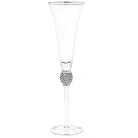 Diamonte Sparkle Flute Glass