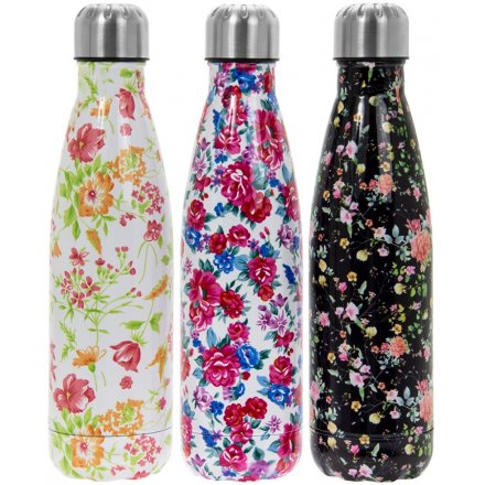 Assorted Floral Print Water Bottles 