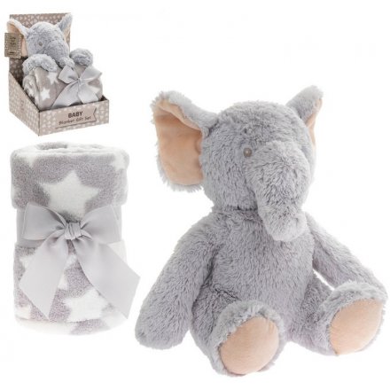 Elephant Soft Toy & Blankie Set 