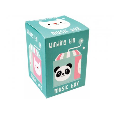 A lovely retro wind up musical box with adorable Miko and Friends illustration