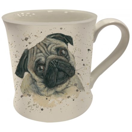 Bree Merryn Splash Art Cream Pug Mug 