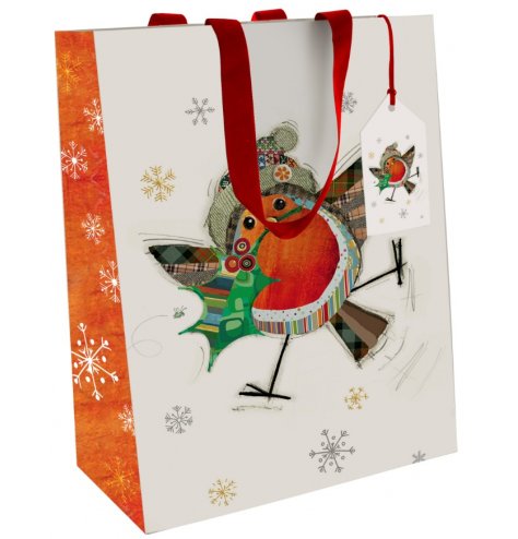 Download Christmas Robin Gift Bag Medium Christmas Decorations Gift Bags Wrap Noel Co PSD Mockup Templates