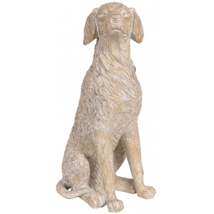 Resin Carved Dog Figure, 38.5cm 