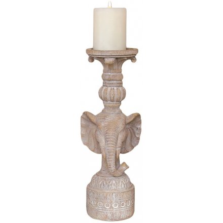 Elephant Pillar Candle Holder, 38.5cm 