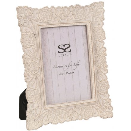 Lace Decal Picture Frame, 4x6"